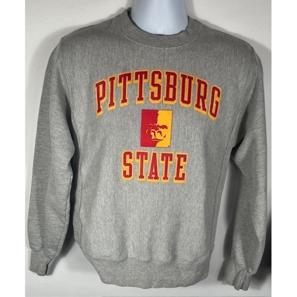 Champion Mens S Pitt State Gorillas Classic Crew Neck Sweatshirt Gray-1207 - Picture 2 of 8